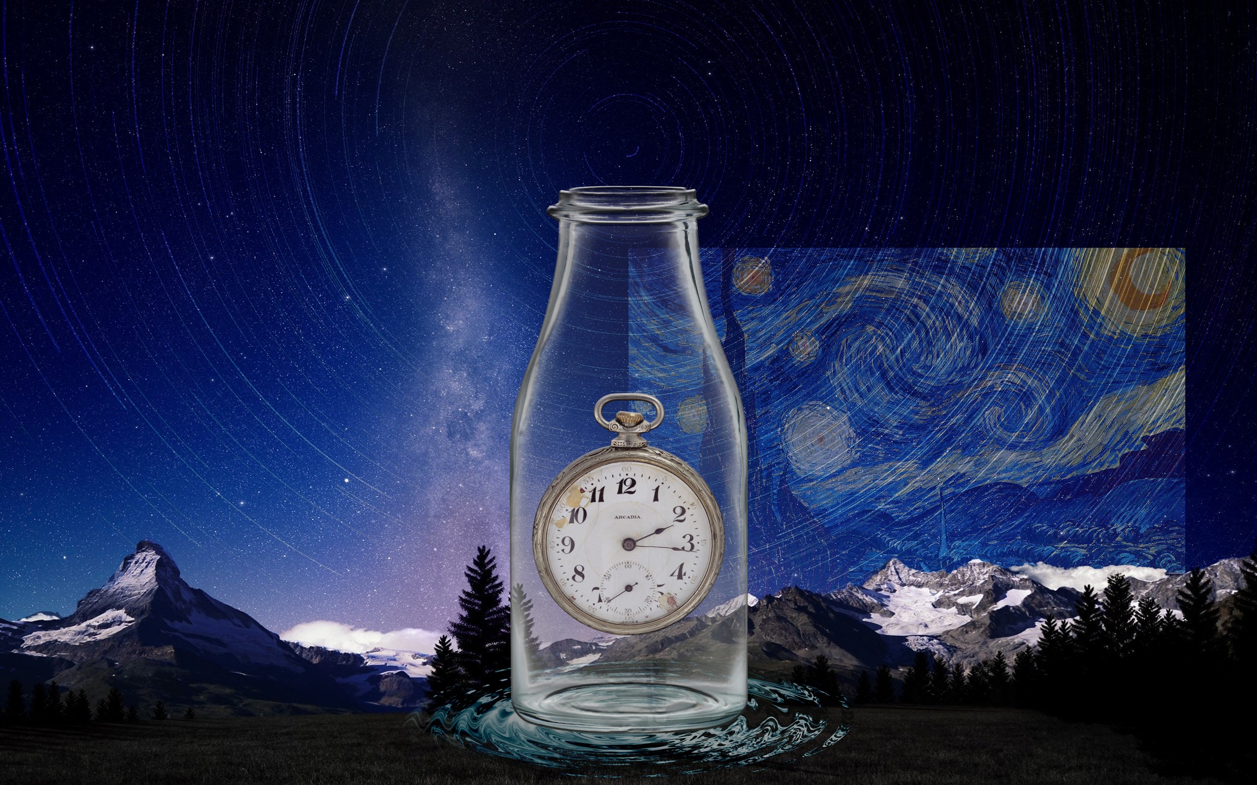 Vincent van Gogh, Time in a bottle, Time, Pocketwatches Wallpaper