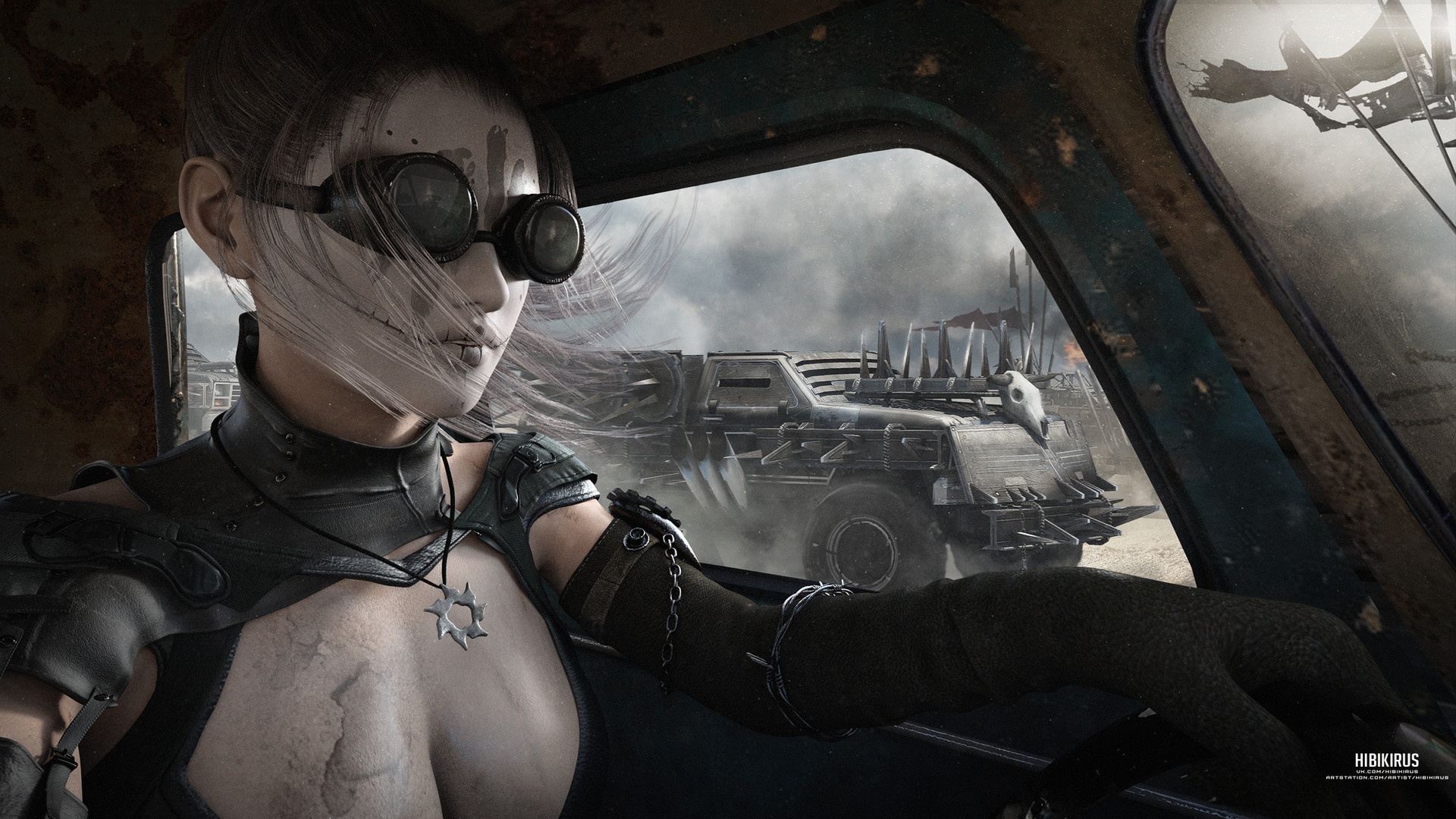 women, Mad Max, Artwork, Vehicle Wallpaper