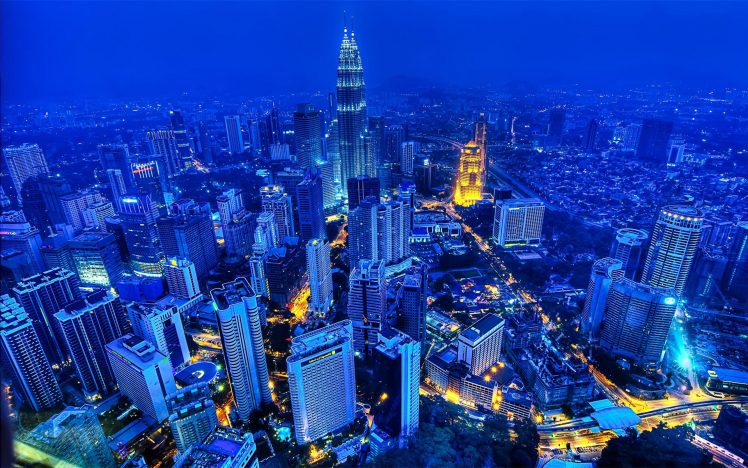 Kuala Lumpur, Malaysia, Petronas Towers, City, Cityscape, Night, Skyscraper HD Wallpaper Desktop Background