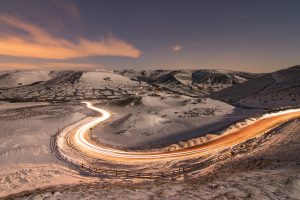 road, Landscape, Long exposure, Sky, Snow
