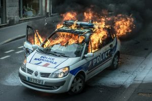 police, Car, Vehicle, Fire, France, Renault