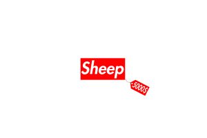 supreme, Sheepy, Expensive, Sheep, Simple, Materail design, White clothing, Minimalism, Red