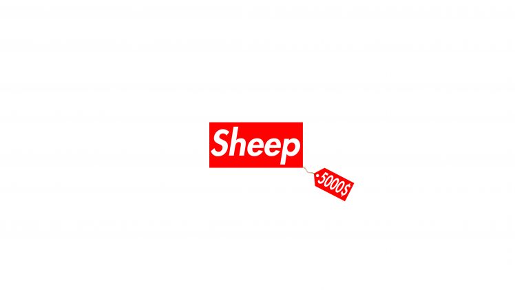 supreme, Sheepy, Expensive, Sheep, Simple, Materail design, White clothing, Minimalism, Red HD Wallpaper Desktop Background