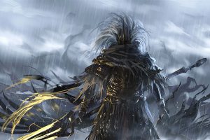 Nameless King, Dark Souls III, Video games, Dark Souls, Digital art, Artwork, Spear, Rain