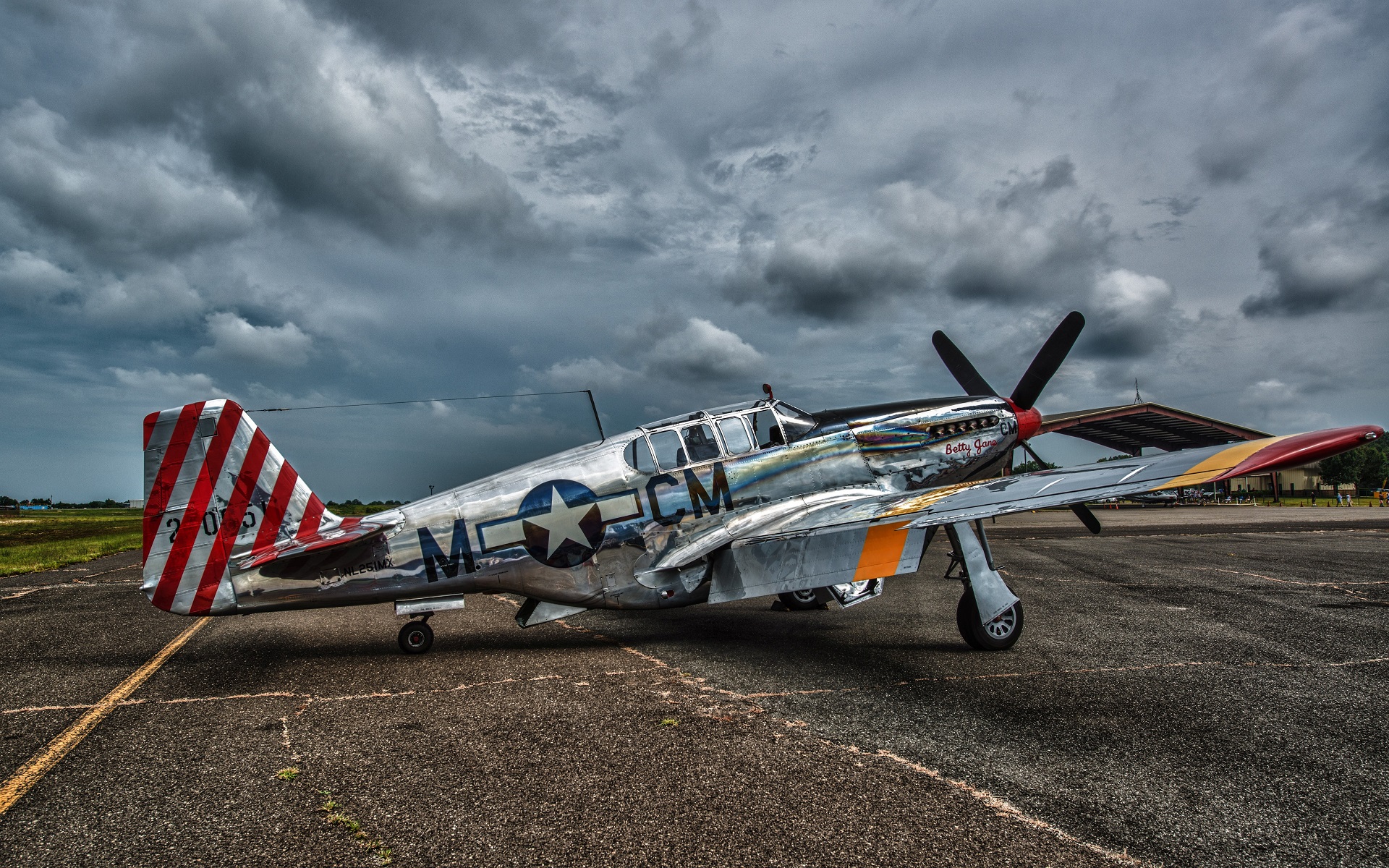 North American P 51 Mustang, Aircraft, Overcast, World War II Wallpaper