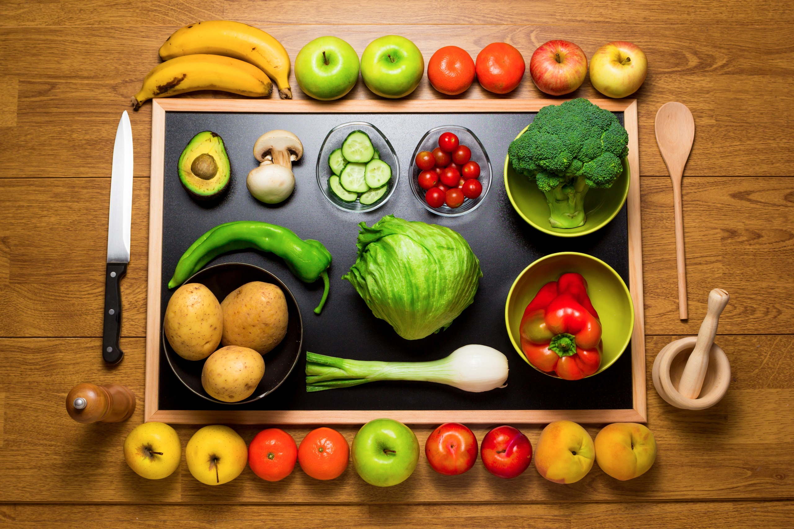 food, Vegetables, Knife, Fruit Wallpaper