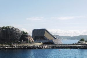architecture, Modern, Building, Clouds, Restaurant, Norway, Nature, Landscape, Water, Rock