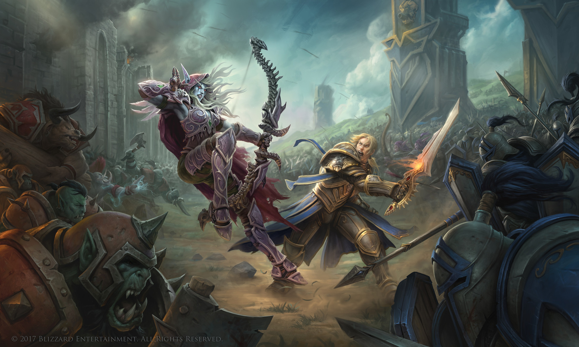 Sylvanas Windrunner, Anduin Wrynn, Blizzard Entertainment, World of Warcraft: Battle for Azeroth Wallpaper