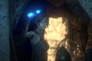 Lara Croft, Tomb Raider, Light stick, Cave, Video games, Rise of the Tomb Raider