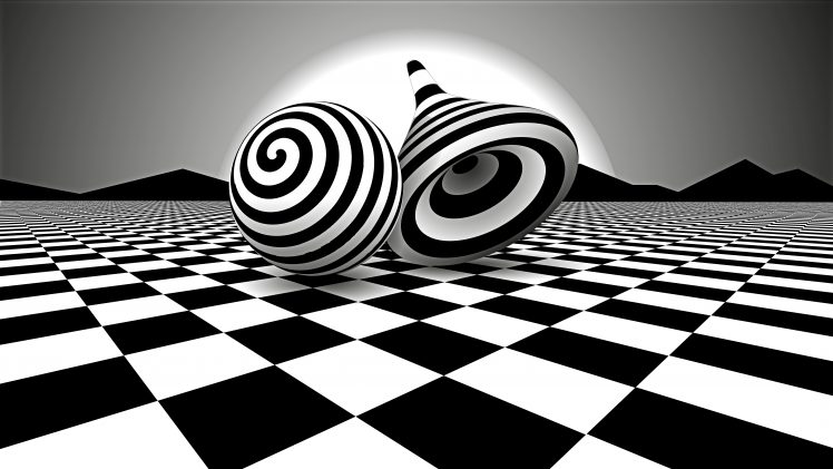 optical illusion, Optical art, Black, White HD Wallpaper Desktop Background