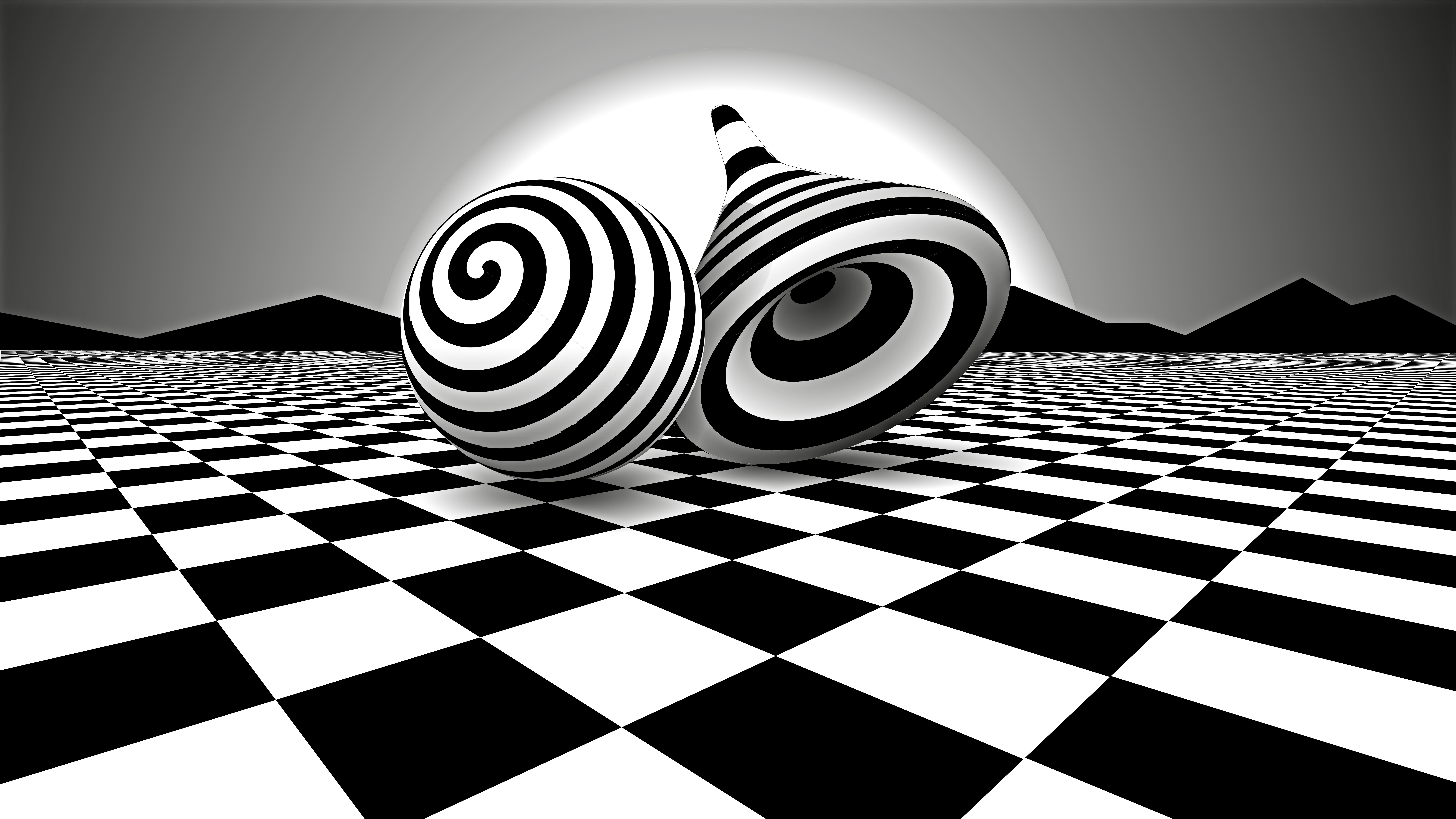 optical illusion, Optical art, Black, White Wallpaper