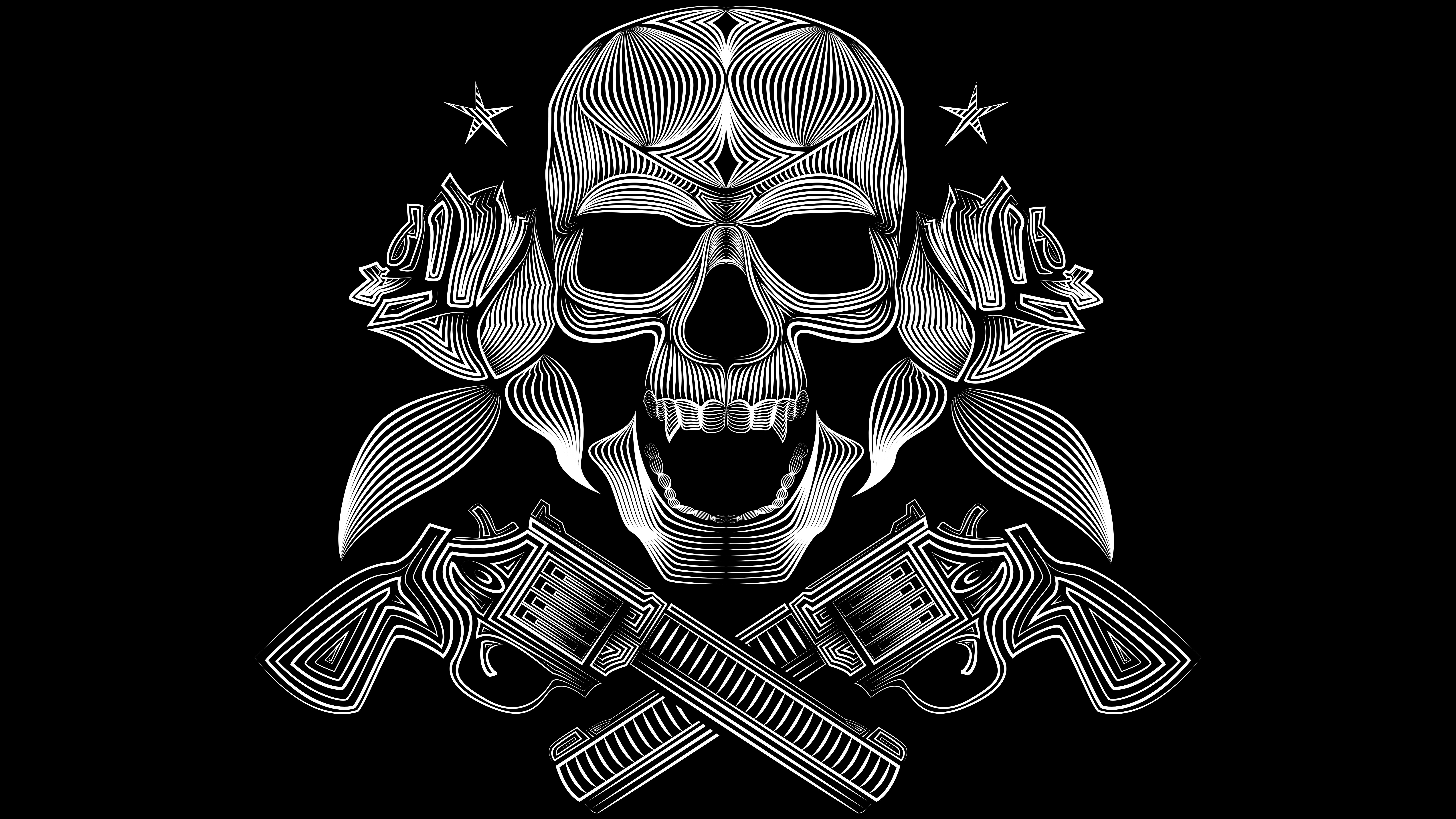 pirates, Gangsters, White, Vector, Black, Gun, Skull Wallpapers HD / Desktop and Mobile Backgrounds