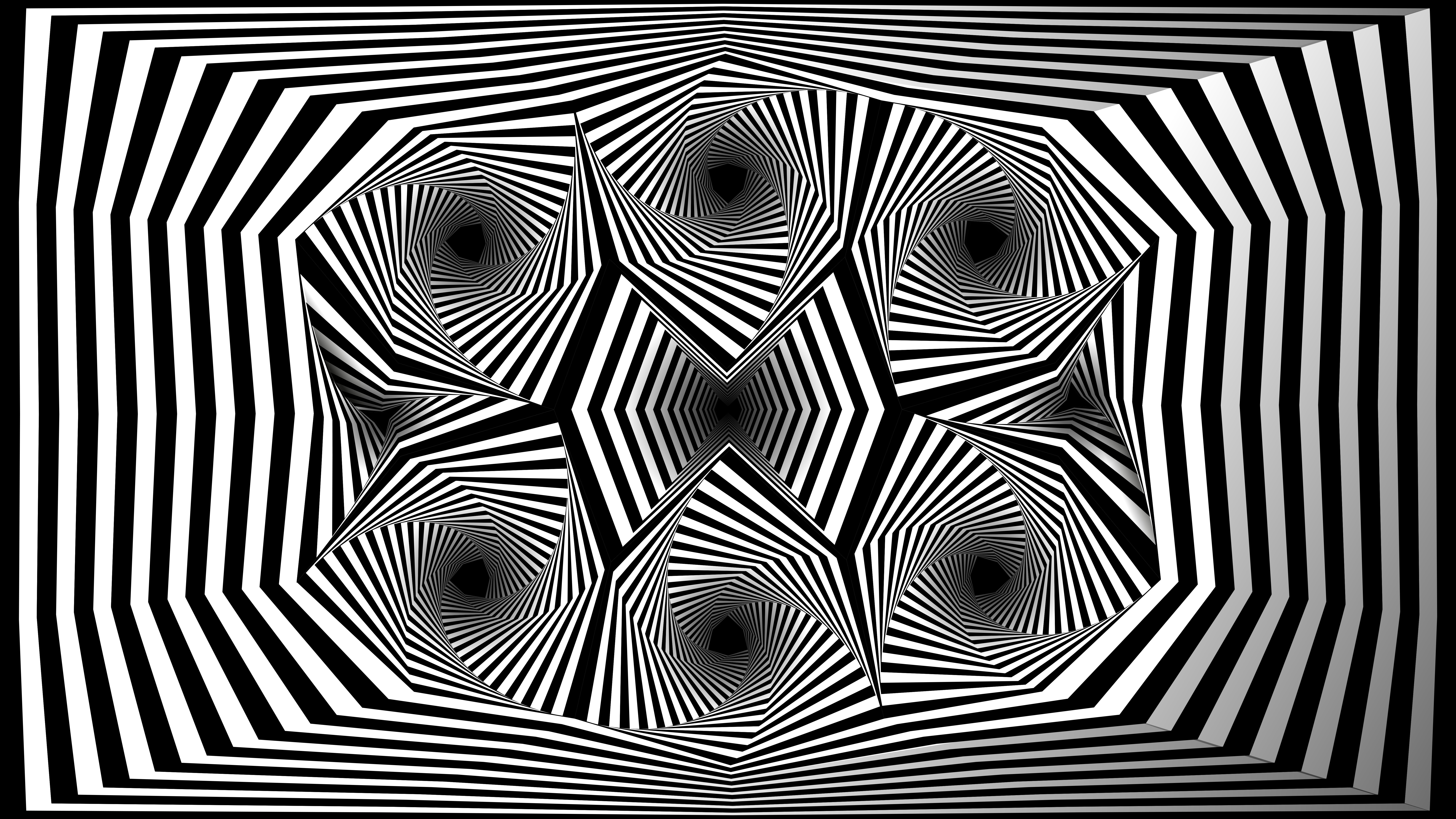 optical illusion, Optical art, Black, White, Vector Wallpaper