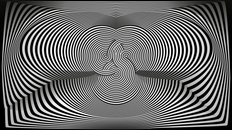 optical illusion, Optical art, Black, White, Vector HD Wallpaper Desktop Background