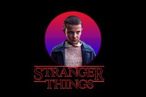 original characters, Stranger Things, Typography, 1980s, Neon, Texture