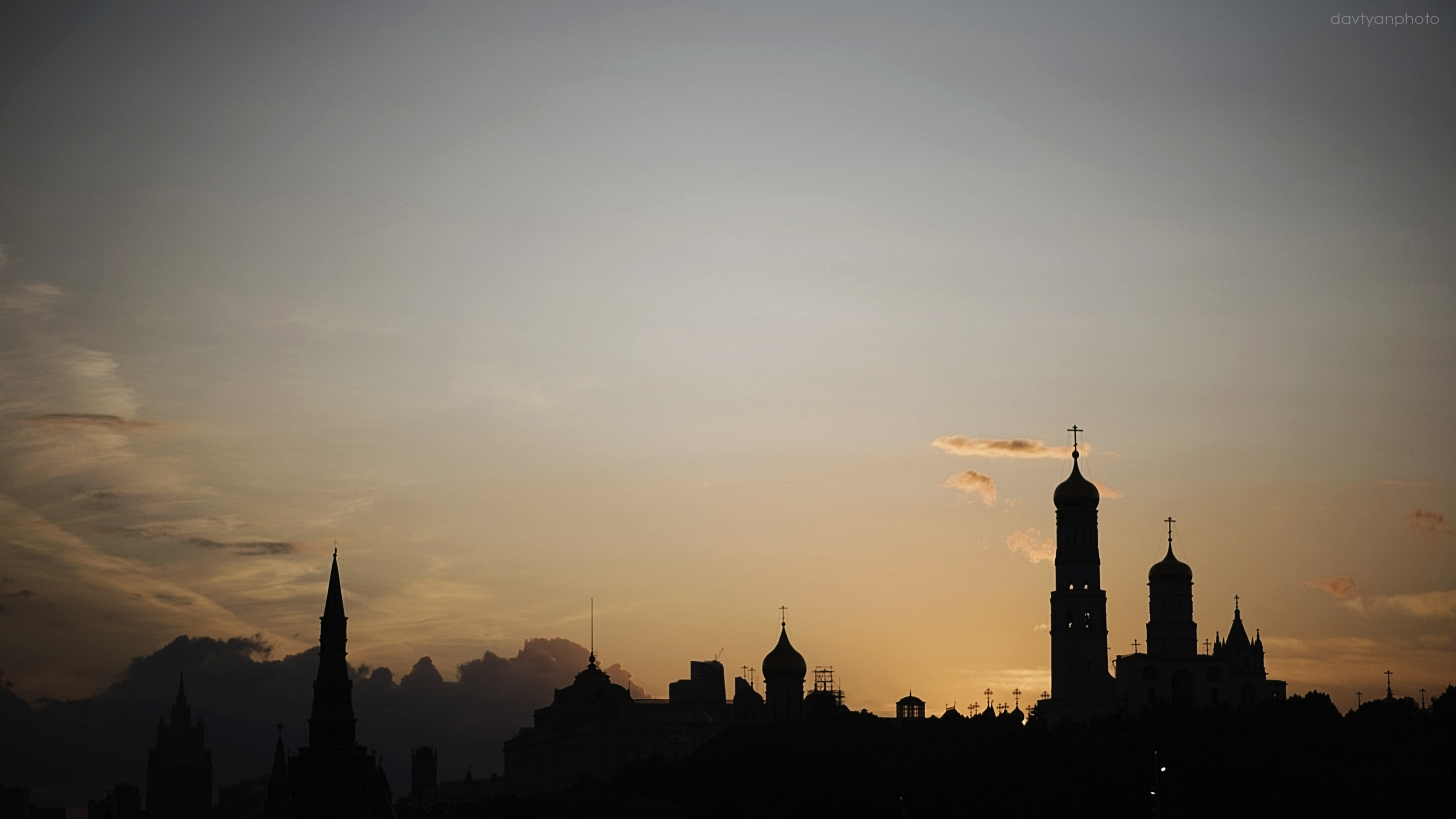 city, Moscow, Church, Sunset, Landscape, Silhouette Wallpaper