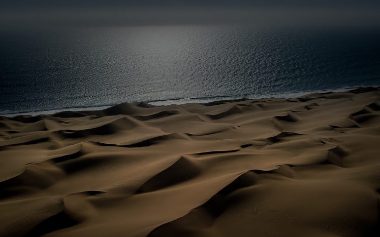 night, Desert, Sea, Sand, Water HD Wallpaper Desktop Background