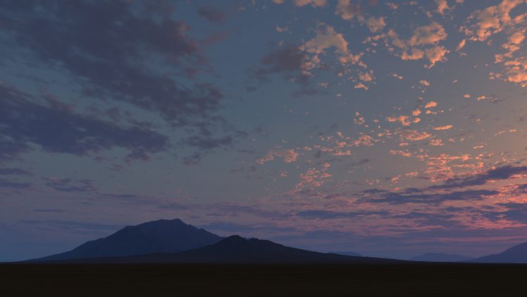 landscape, Clouds, Sunset, Mountains, Evening HD Wallpaper Desktop Background