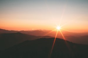 Ivana Cajina, Landscape, Mountains, Smoky Mountains, Sunrise, Sun rays