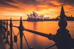 Sydney Opera House, Australia, Sunset, Clouds, Bay