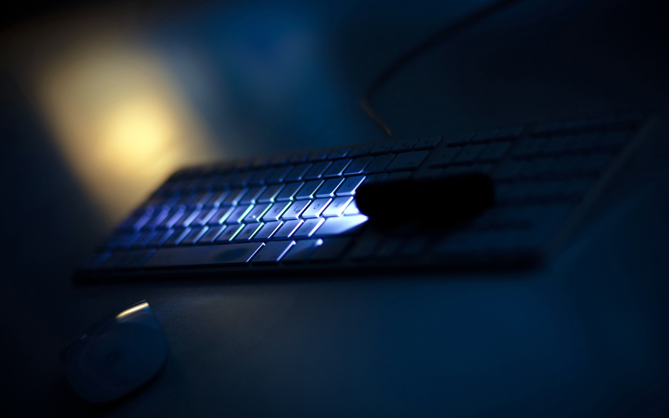 keyboards, Night, Lightning Wallpaper