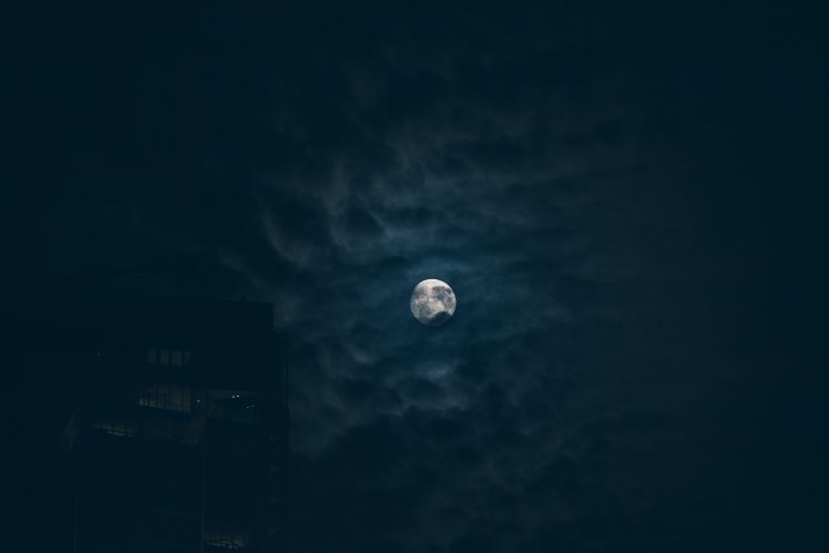 Gabriel Santiago, Nightlight, Moon, Night, Clouds HD Wallpaper Desktop Background