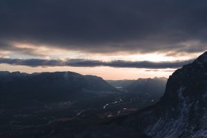 Ha Ling Peak, Canada, Sky, Valley, Clouds, Sunrise, Landscape, Nature