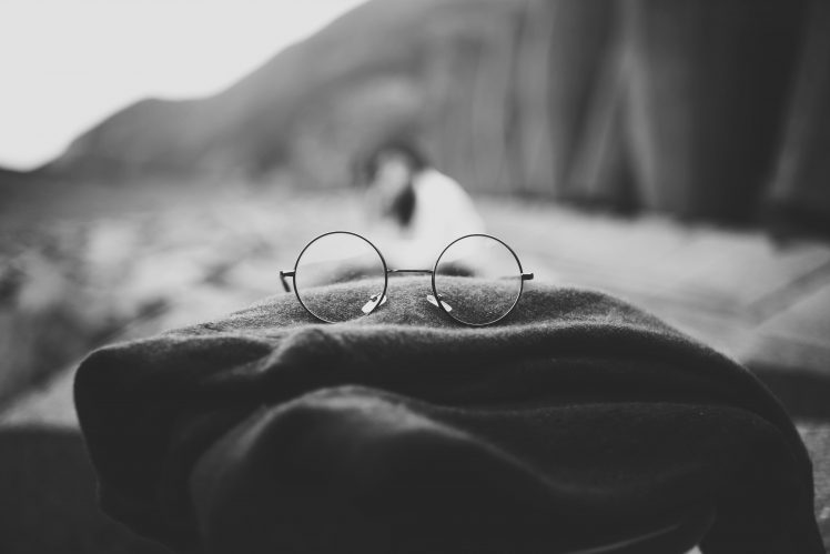 monochrome, Depth of field, Glasses HD Wallpaper Desktop Background