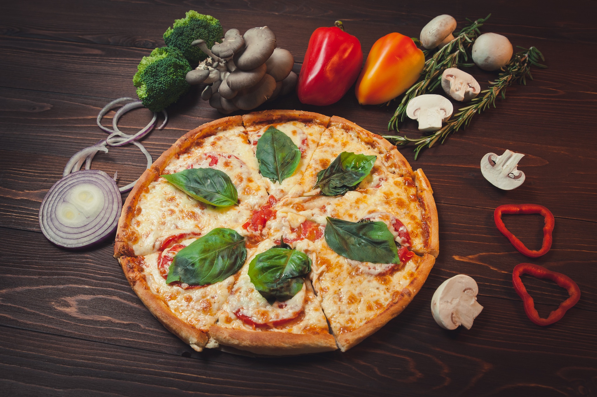 food, Vegetables, Pizza Wallpaper