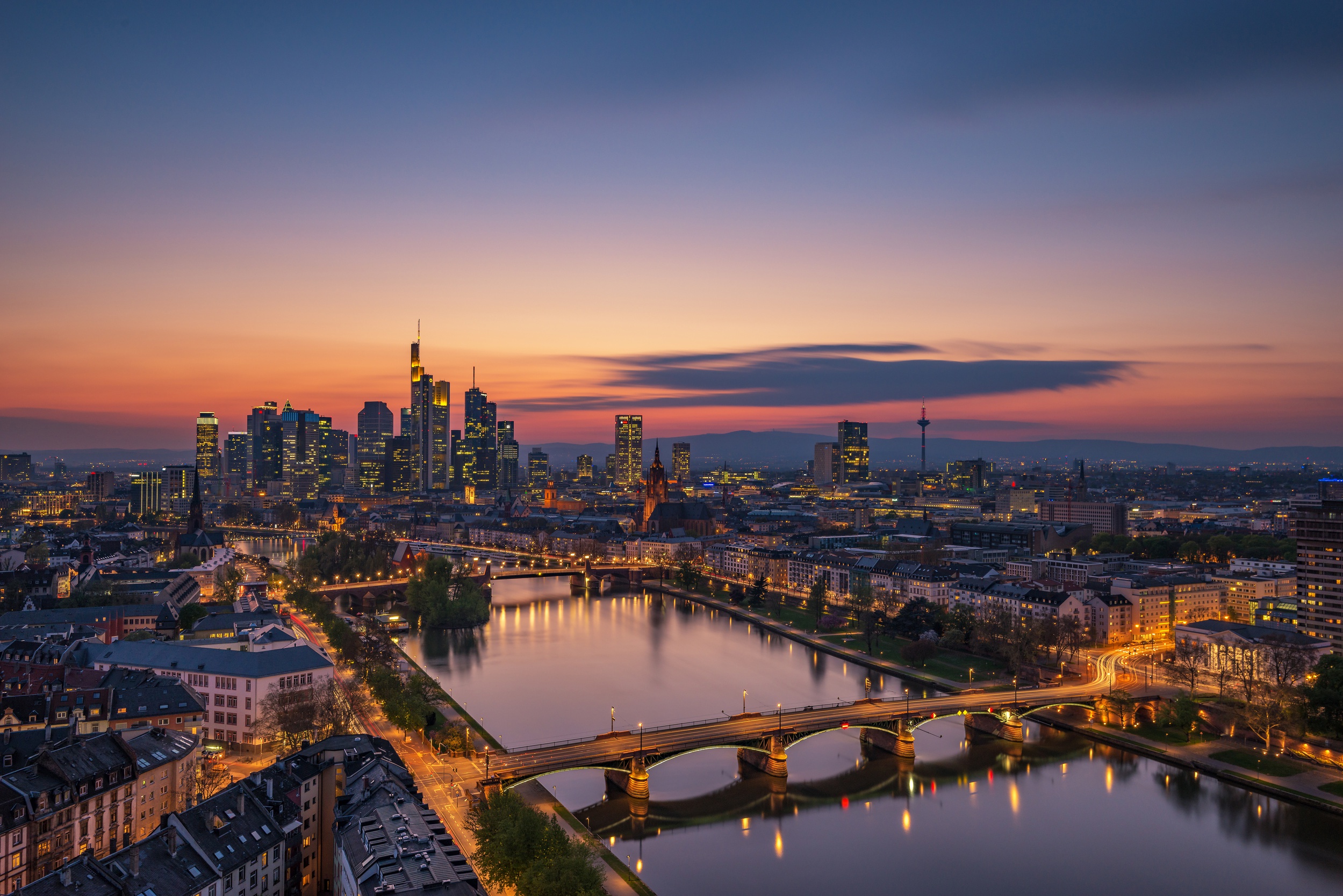 city, Building, Frankfurt Wallpaper