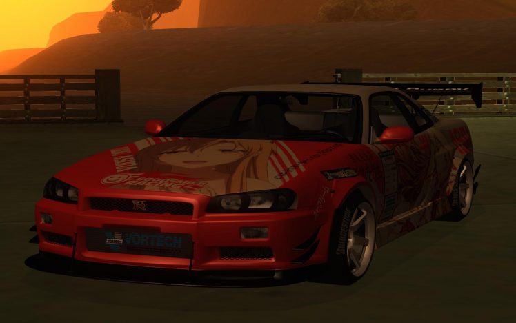 Nissan, Skyline, Skyline R34, Nissan Skyline GT R R34, GT R, Tuning, Cargame, Grand Theft Auto, San Andreas HD Wallpaper Desktop Background