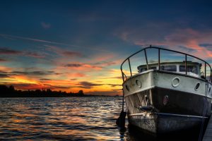 sunset, Boat, HDR, Lake