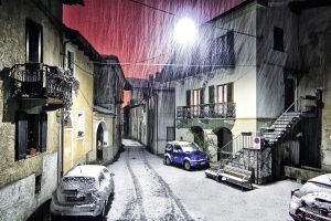 winter, Snow, Night, Italy