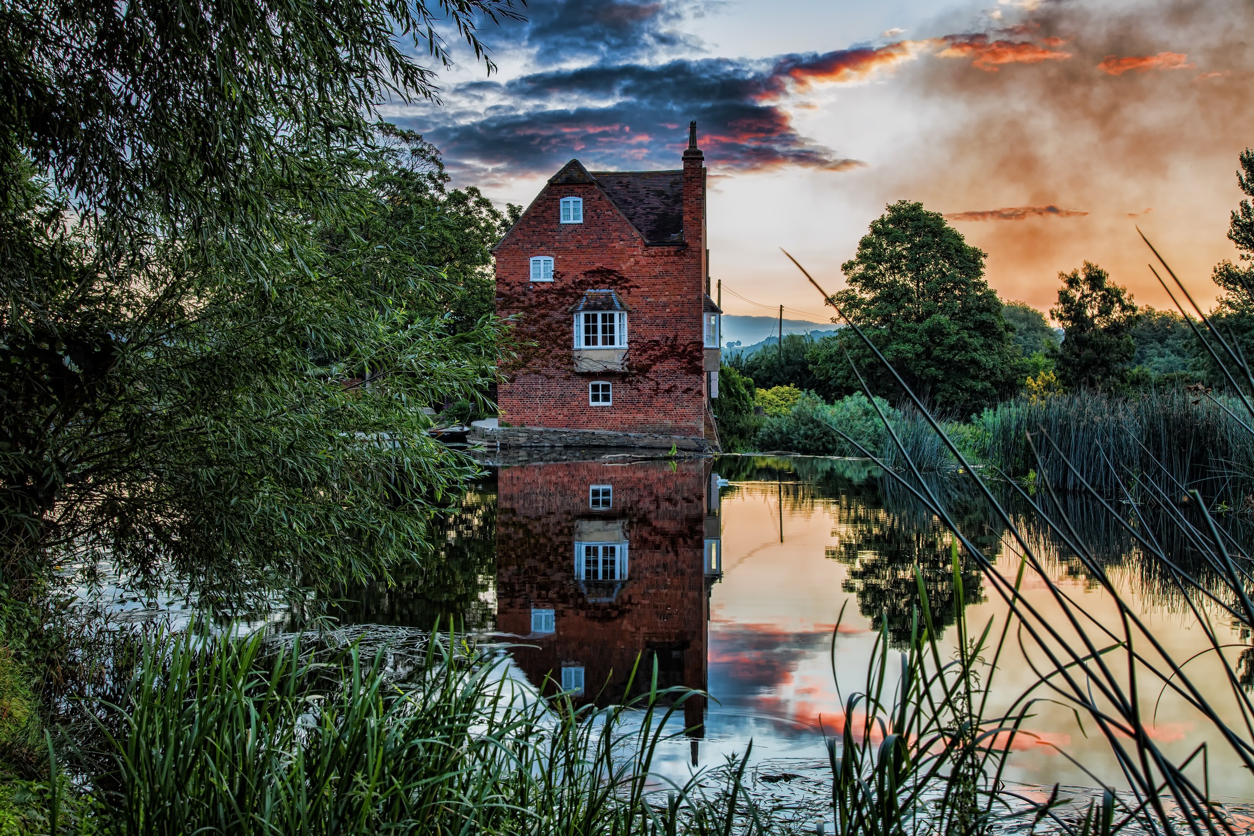 house, Landscape, Building, Reflection, Water Wallpaper