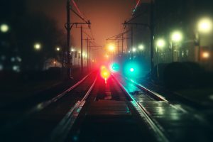 mist, Stailing, Train station, Night