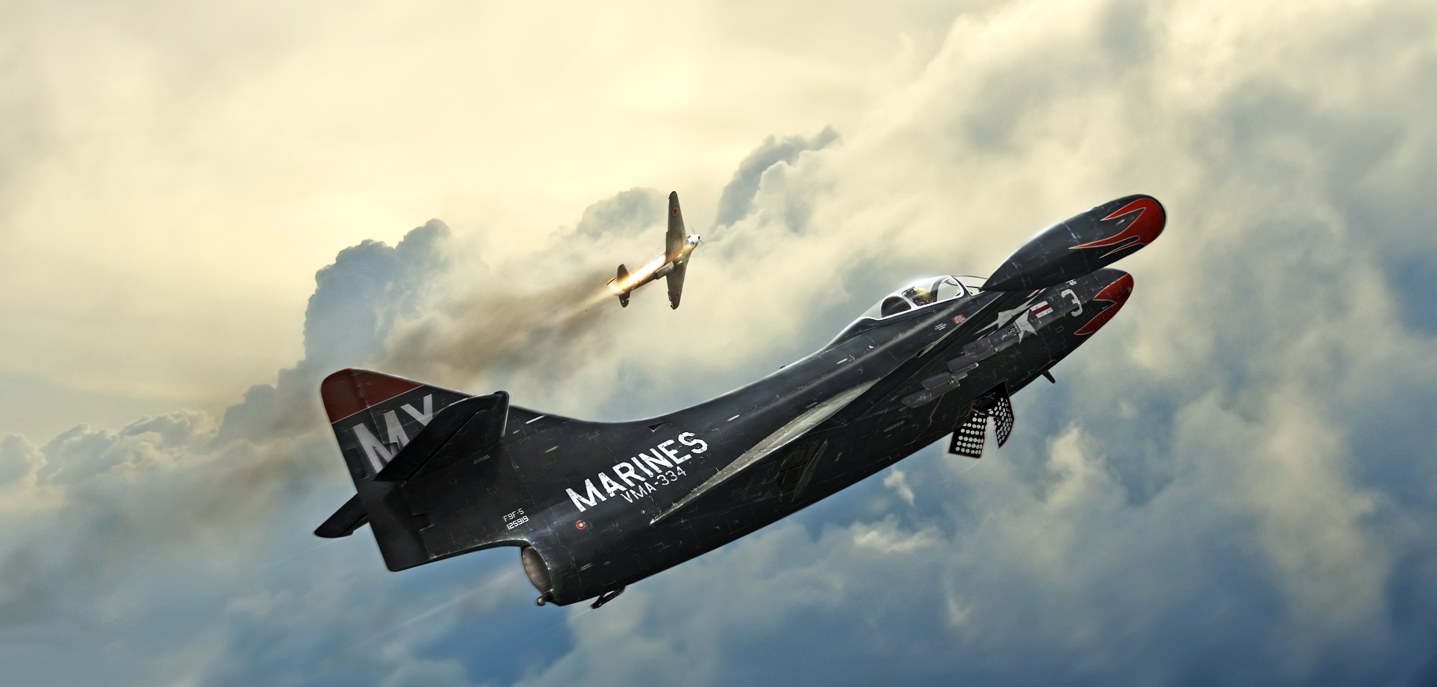 f9f, Jet fighter, Battle Wallpaper