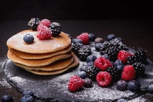 pancakes, Food, Fruit, Berries, Blueberries, Blackberries, Rasperry (Food)