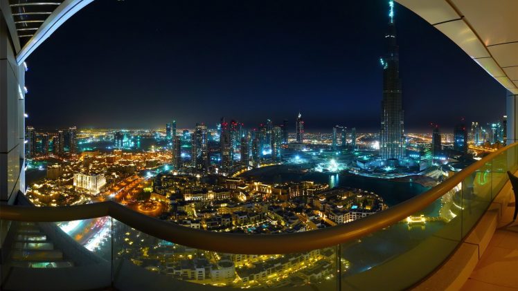 city lights, Dubai HD Wallpaper Desktop Background