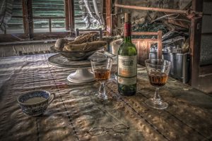 still life, Alcohol, Bottles, Drinking glass, Table
