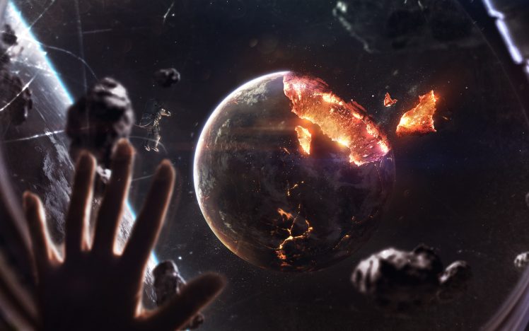 Planet Explosion. Apocalypse In Space, Destroying Cosmic Object. HD Wallpaper Desktop Background