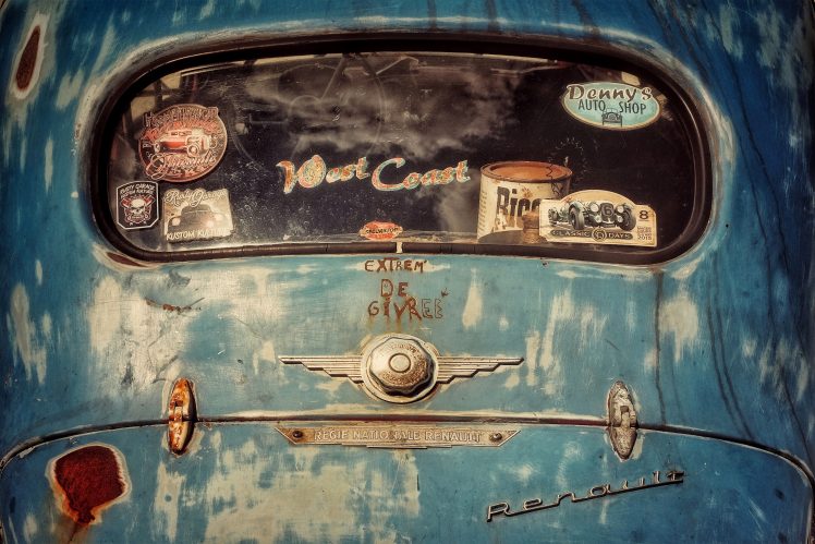 Renault, Blue cars, Old, Car, Vehicle HD Wallpaper Desktop Background