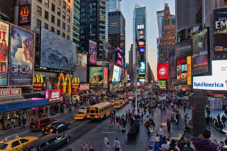 New York City, Rush, Times Square, USA HD Wallpaper Desktop Background