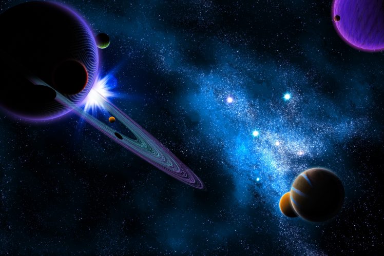 space, Planet, 3D, Digital art, Moon, Galaxy Wallpapers HD / Desktop and  Mobile Backgrounds