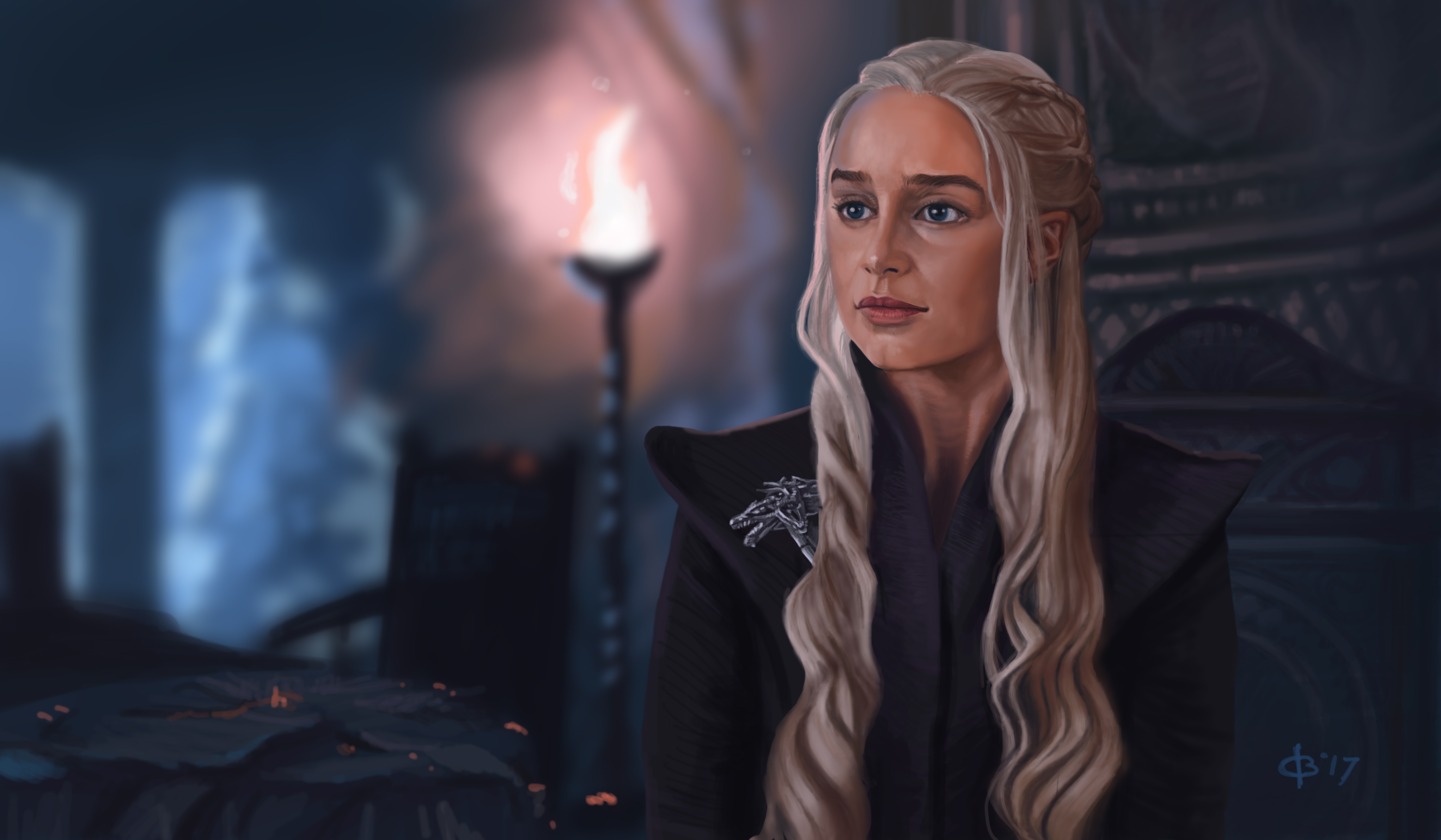 Daenerys Targaryen, Game of Thrones, Fantasy girl, Artwork Wallpaper