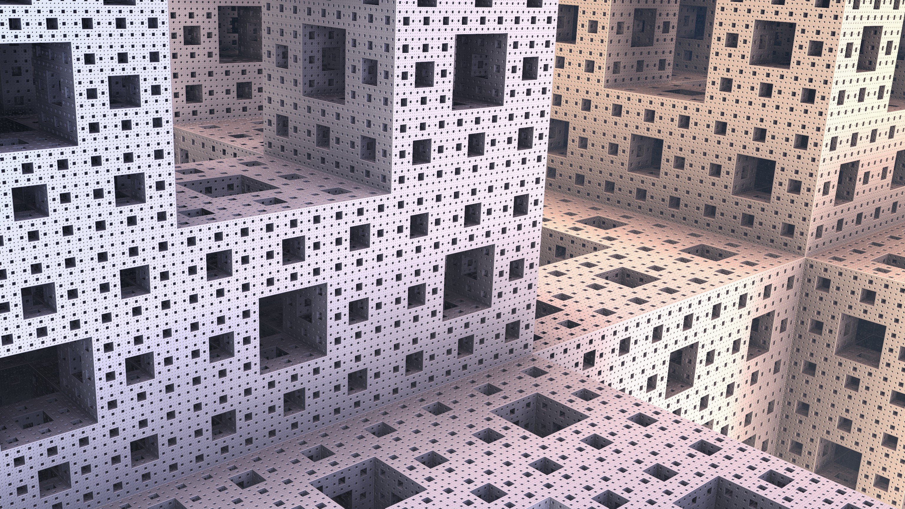 3D fractal, 3D Abstract, Menger sponge, Abstract Wallpaper