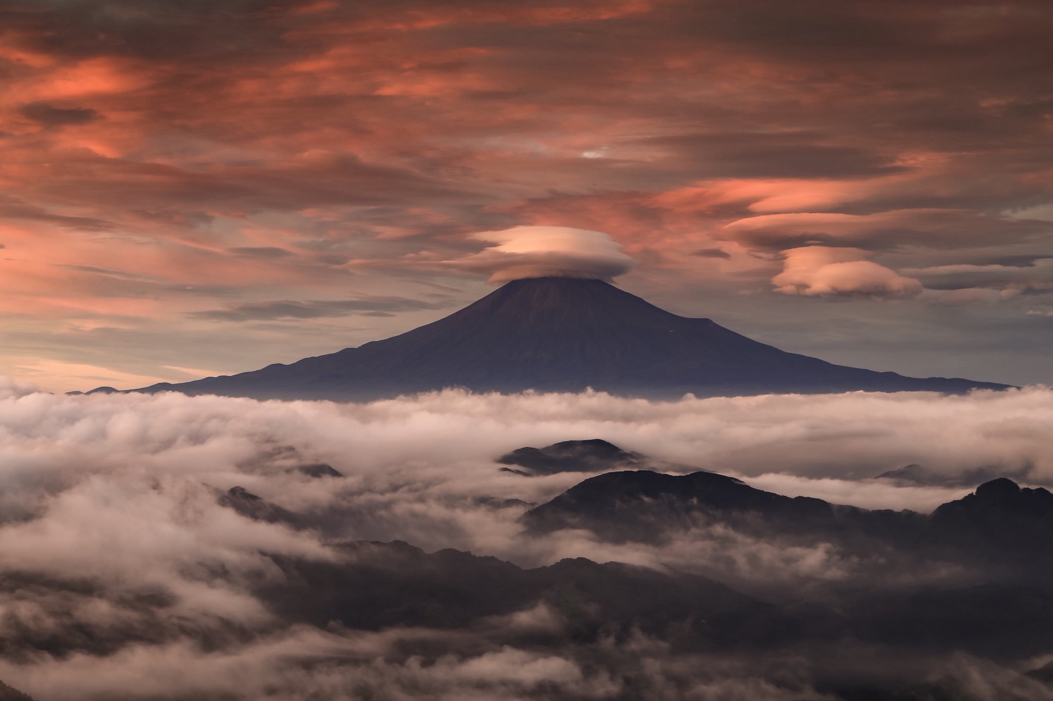 Mount Fuji, Clouds, Japan Wallpaper