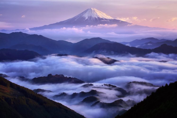 Mount Fuji, Clouds, Japan, Mist HD Wallpaper Desktop Background