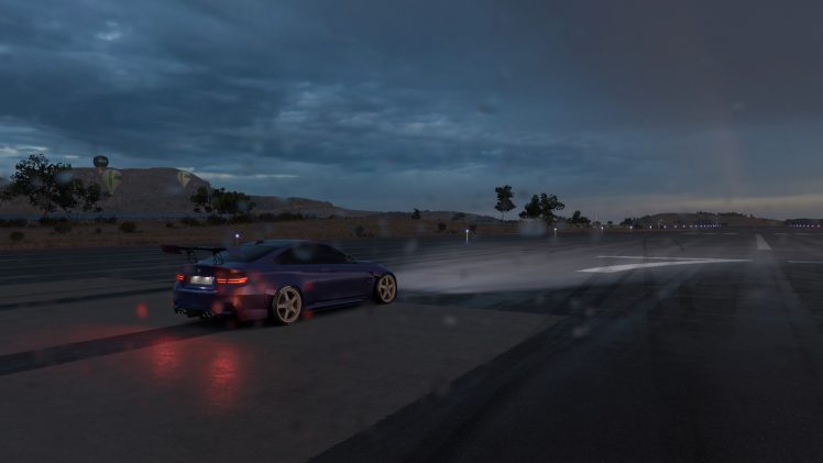 forza horizon 3, BMW M4 Coupe, Airport, Rain, Clouds, Video games, Car HD Wallpaper Desktop Background