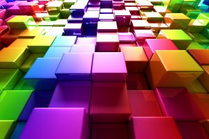 3D, Cube, Abstract, Colorful