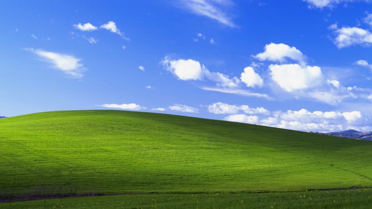 Windows XP, Landscape, Field, Clouds, Photography, Bliss, California HD Wallpaper Desktop Background